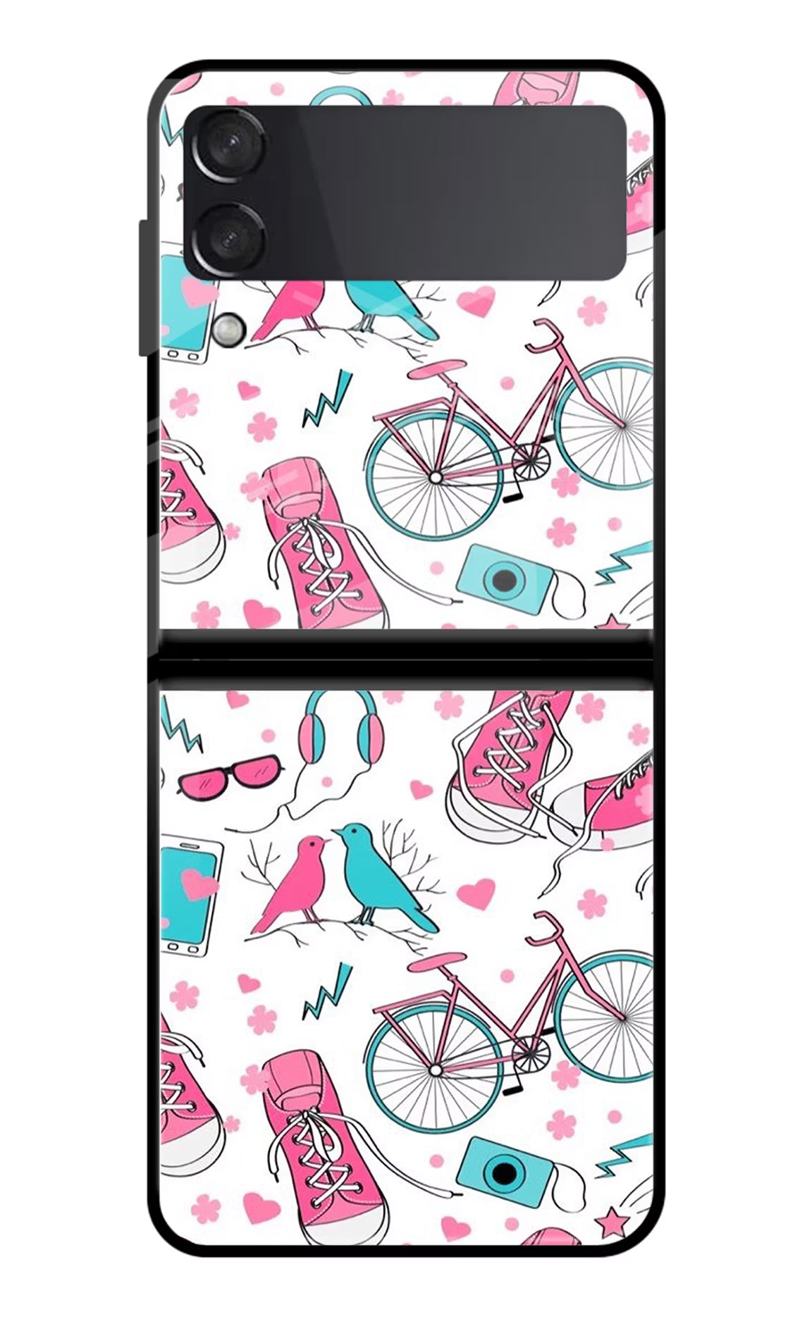 Artwork Samsung Galaxy Z Flip4 Glass Case Back Cover by Casekaro