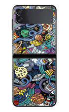 Space Abstract Samsung Galaxy Z Flip4 Glass Case Back Cover by Casekaro