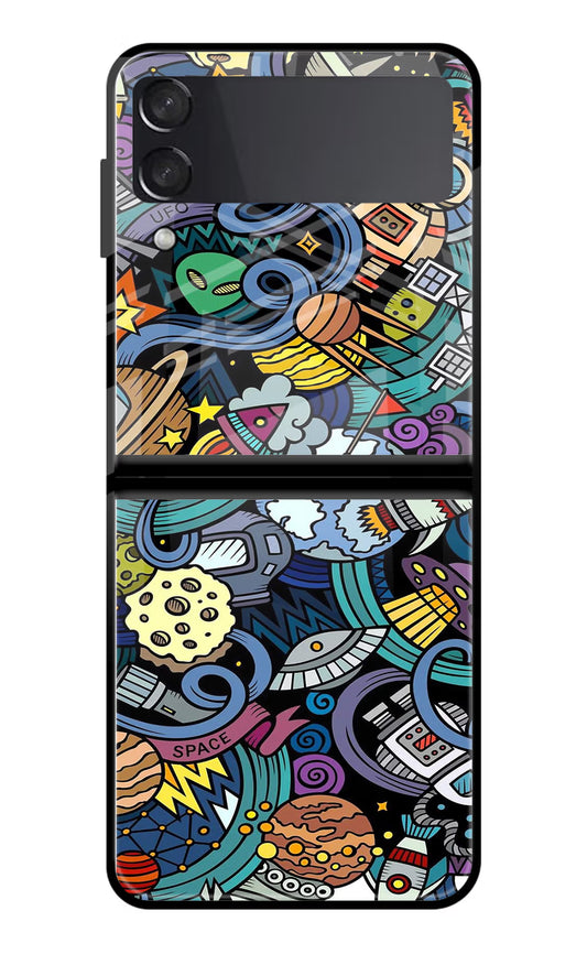 Space Abstract Samsung Galaxy Z Flip4 Glass Case