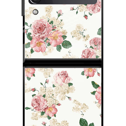 Flowers Samsung Galaxy Z Flip4 Glass Case Back Cover by Casekaro