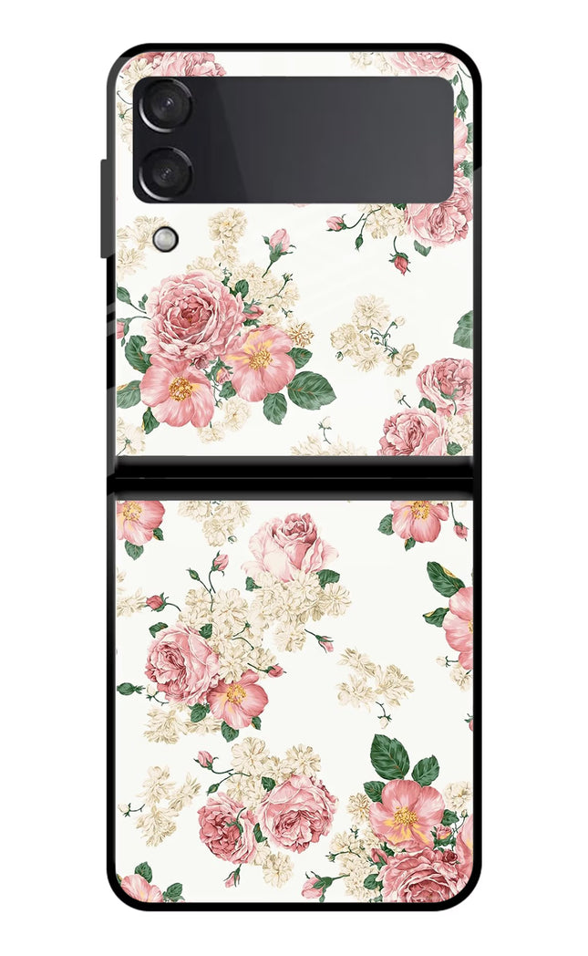 Flowers Samsung Galaxy Z Flip4 Glass Case Back Cover by Casekaro