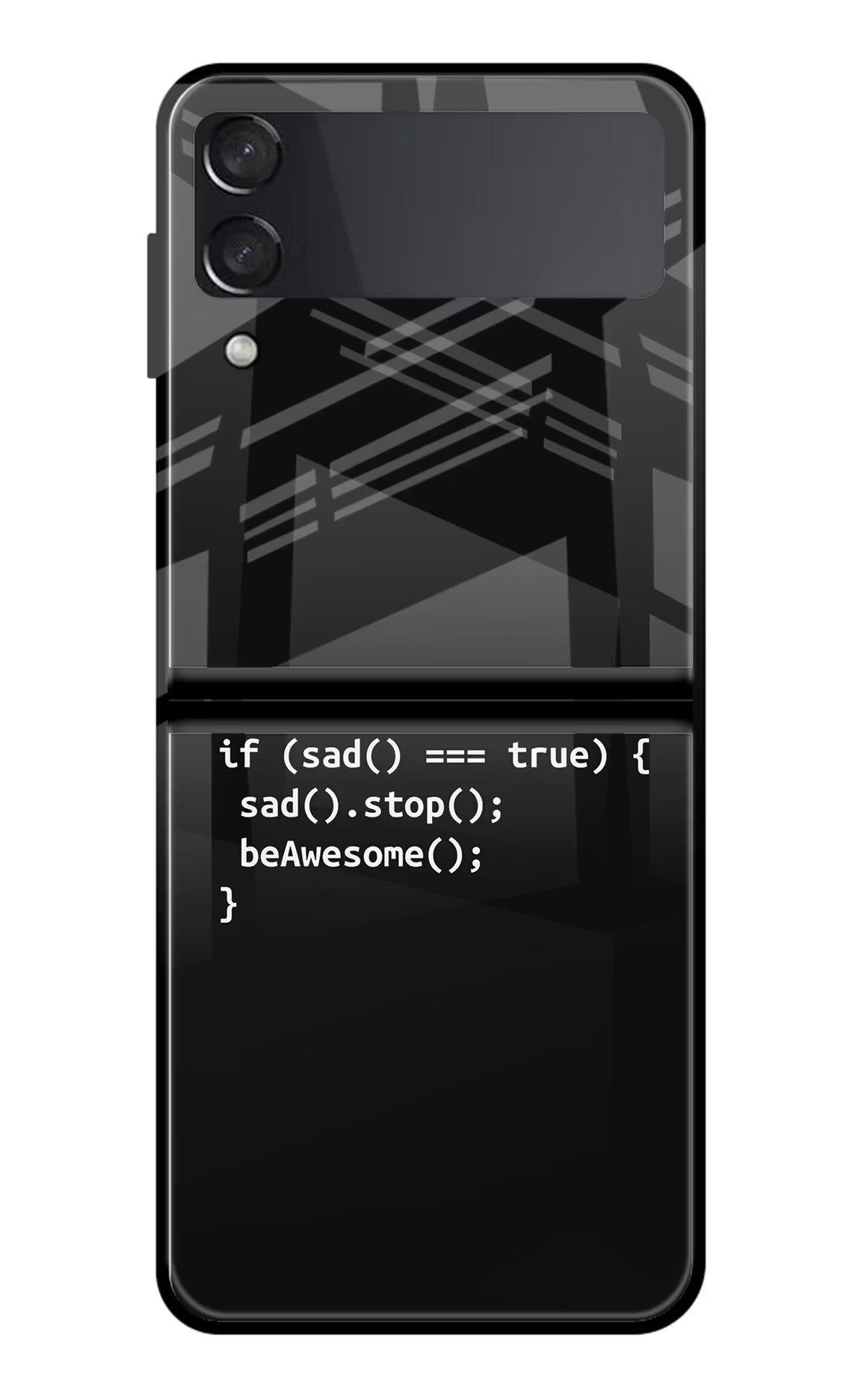 Life Motto Code Samsung Galaxy Z Flip4 Glass Case