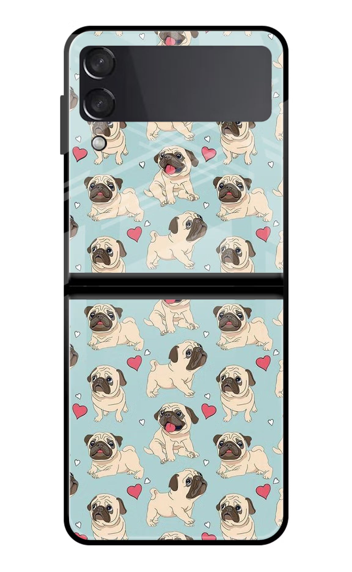 Pug Dog Samsung Galaxy Z Flip4 Glass Case Back Cover by Casekaro