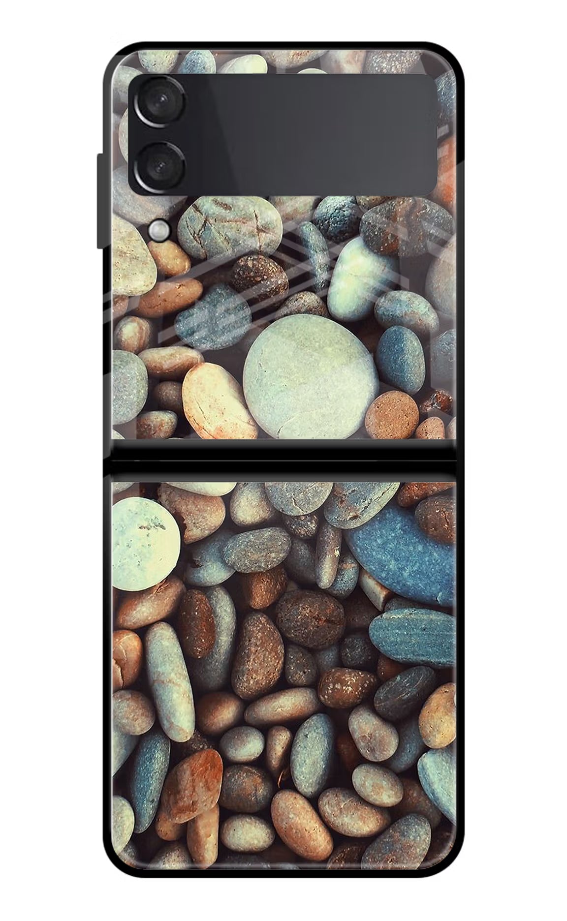 Pebble Samsung Galaxy Z Flip4 Glass Case Back Cover by Casekaro