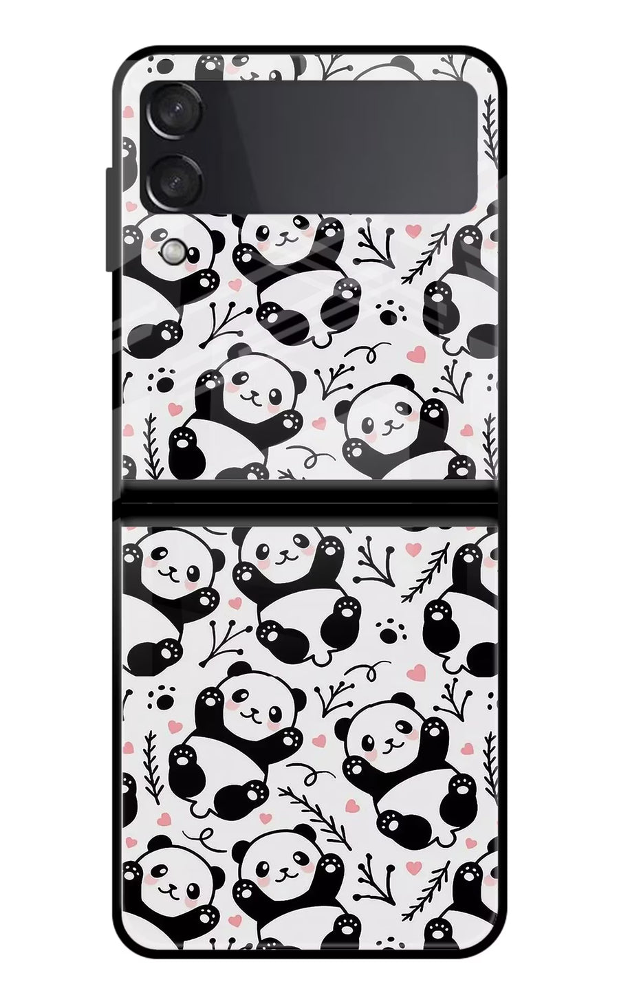 Cute Panda Samsung Galaxy Z Flip4 Back Cover, Glass case