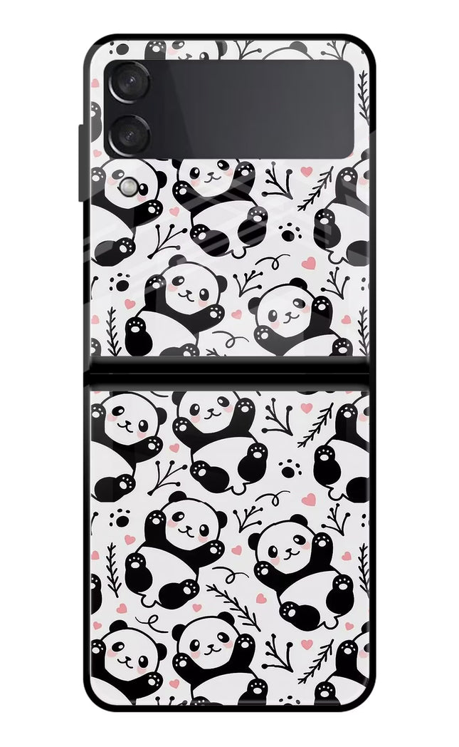 Cute Panda Samsung Galaxy Z Flip4 Glass Case