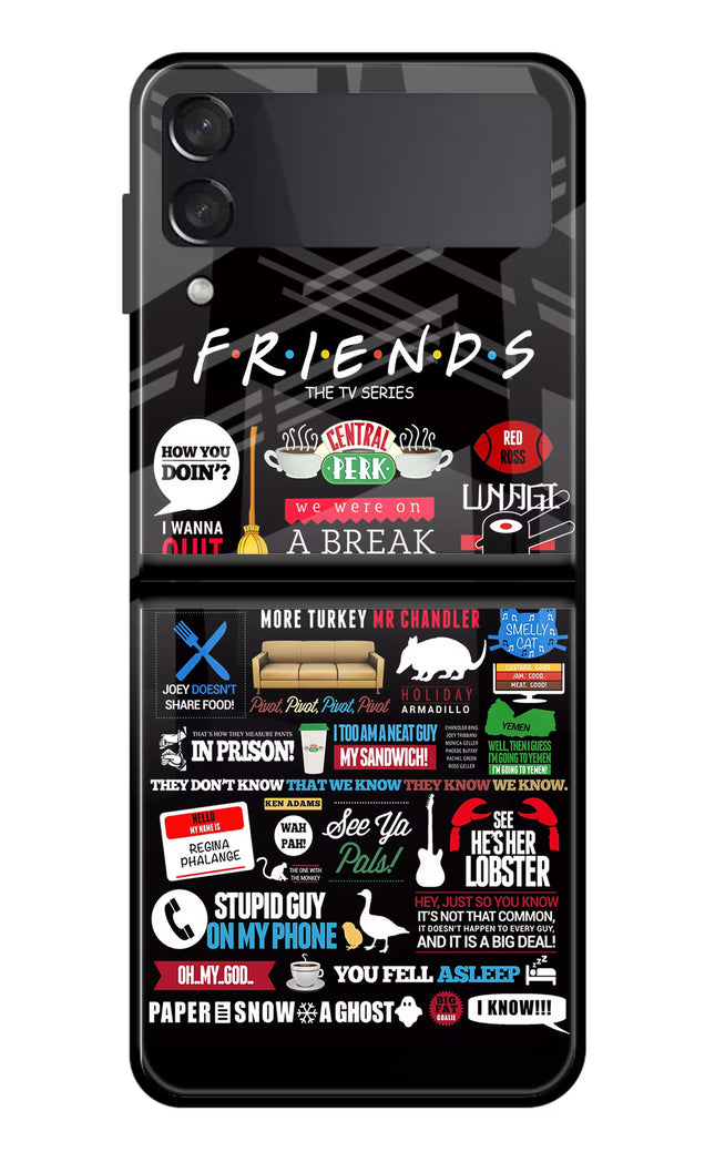 FRIENDS Samsung Galaxy Z Flip4 Glass Case Back Cover by Casekaro