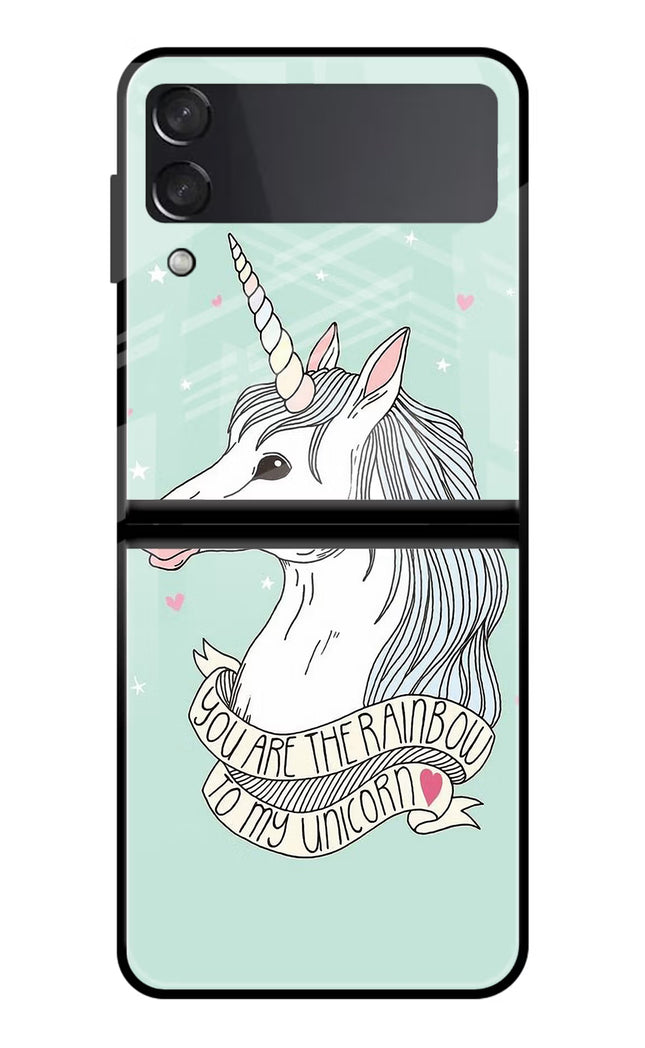 Unicorn Wallpaper Samsung Galaxy Z Flip4 Glass Case Back Cover by Casekaro
