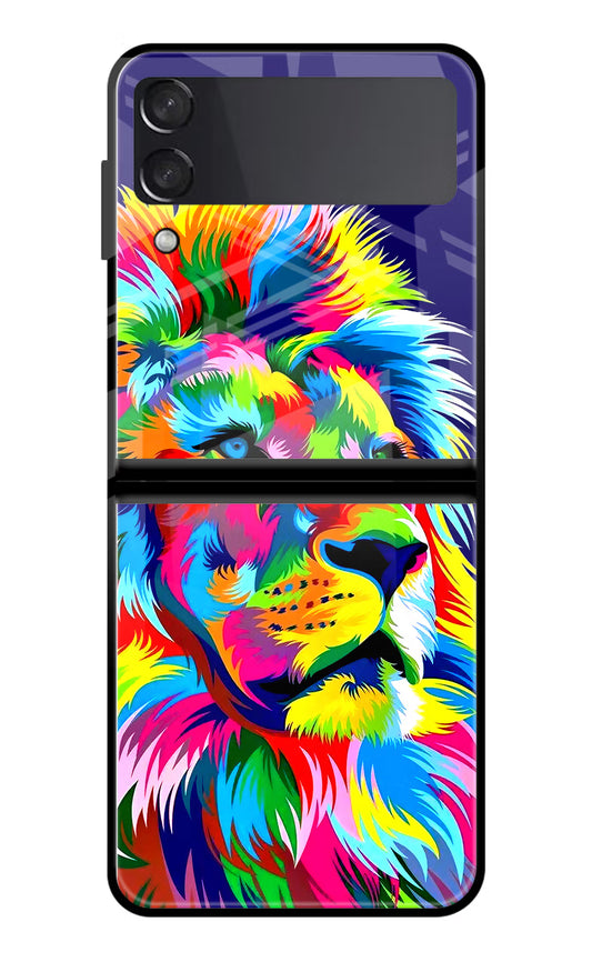 Vector Art Lion Samsung Galaxy Z Flip4 Glass Case