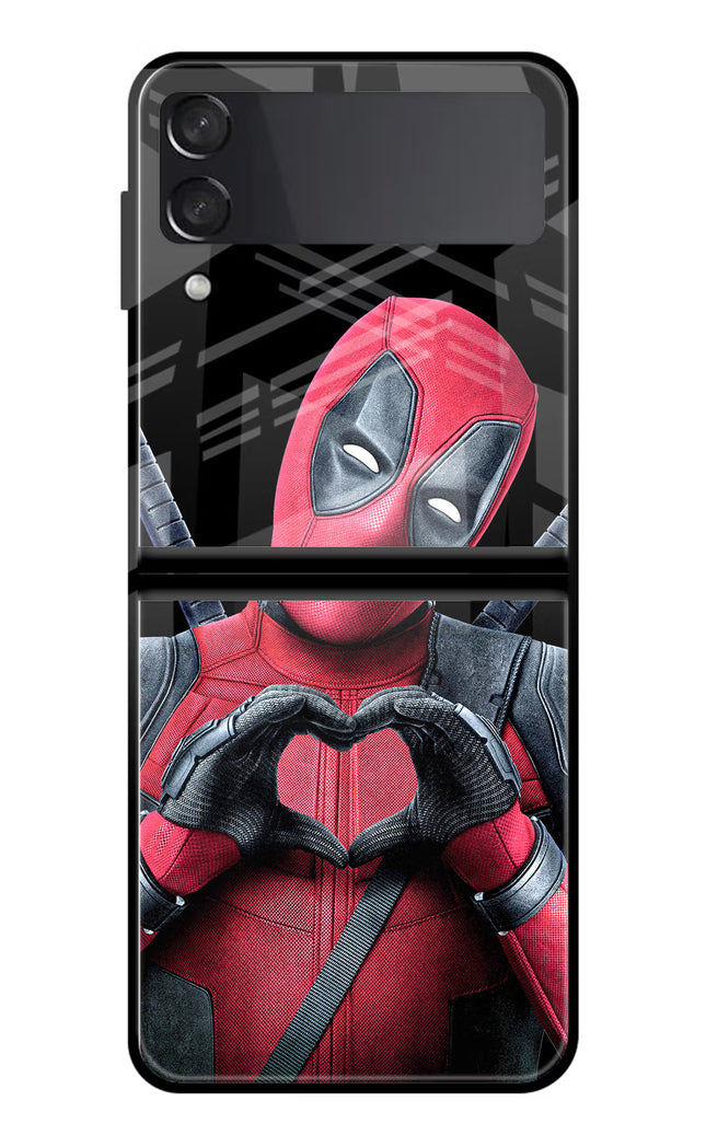 Deadpool Samsung Galaxy Z Flip4 Glass Case Back Cover by Casekaro