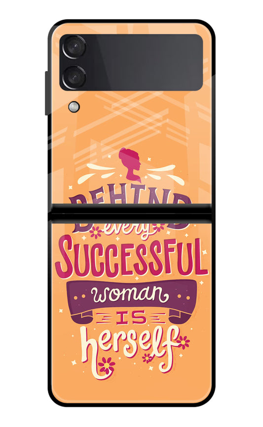 Behind Every Successful Woman There Is Herself Samsung Galaxy Z Flip4 Glass Case