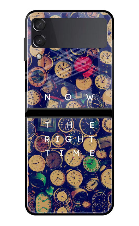 Now is the Right Time Quote Samsung Galaxy Z Flip4 Glass Case