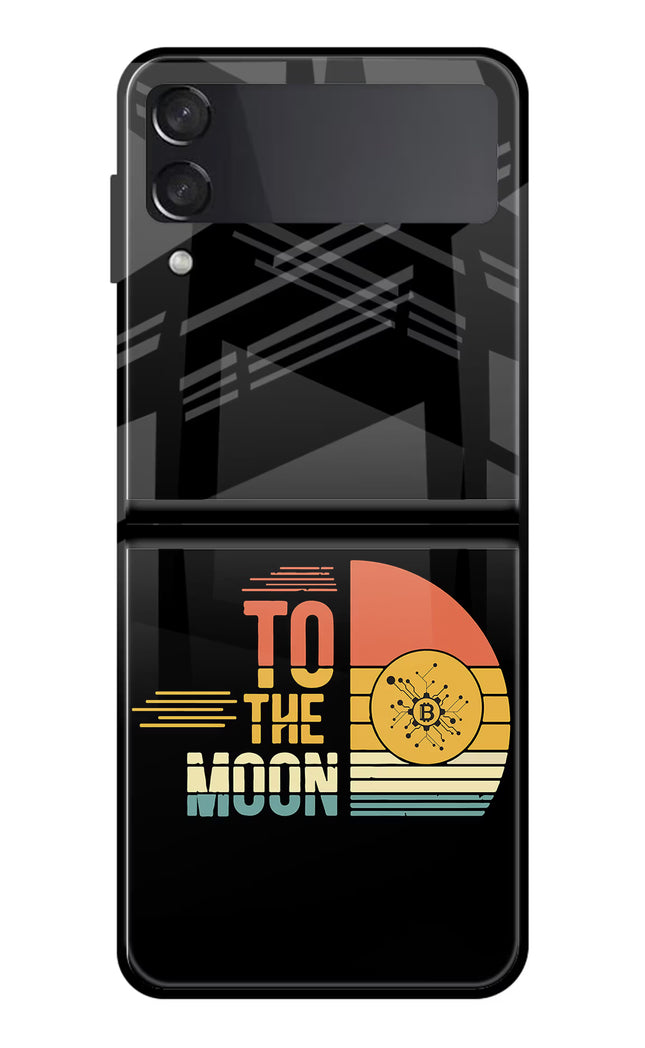 To the Moon Samsung Galaxy Z Flip4 Glass Case Back Cover by Casekaro