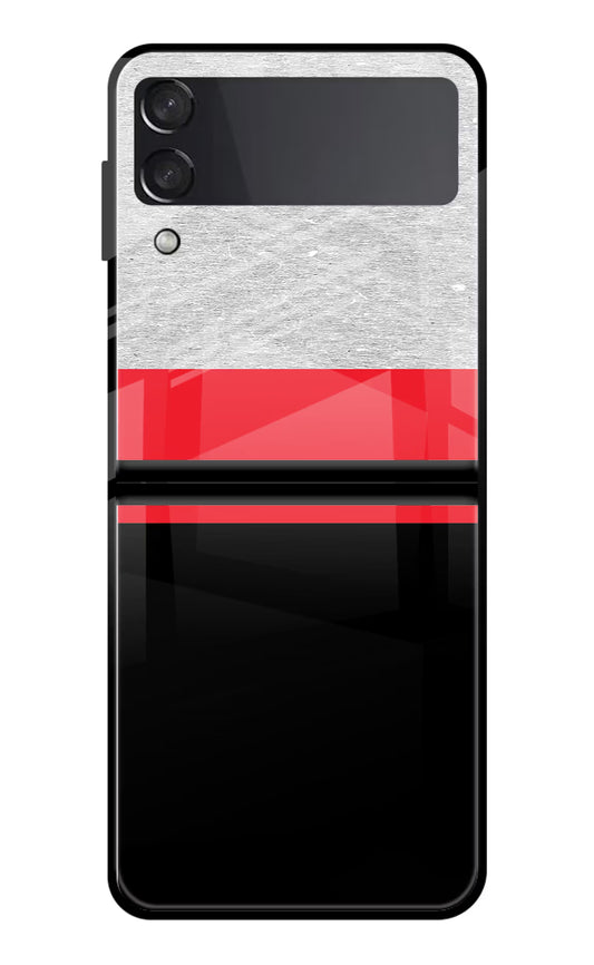 Tri Color Pattern Samsung Galaxy Z Flip4 Glass Case