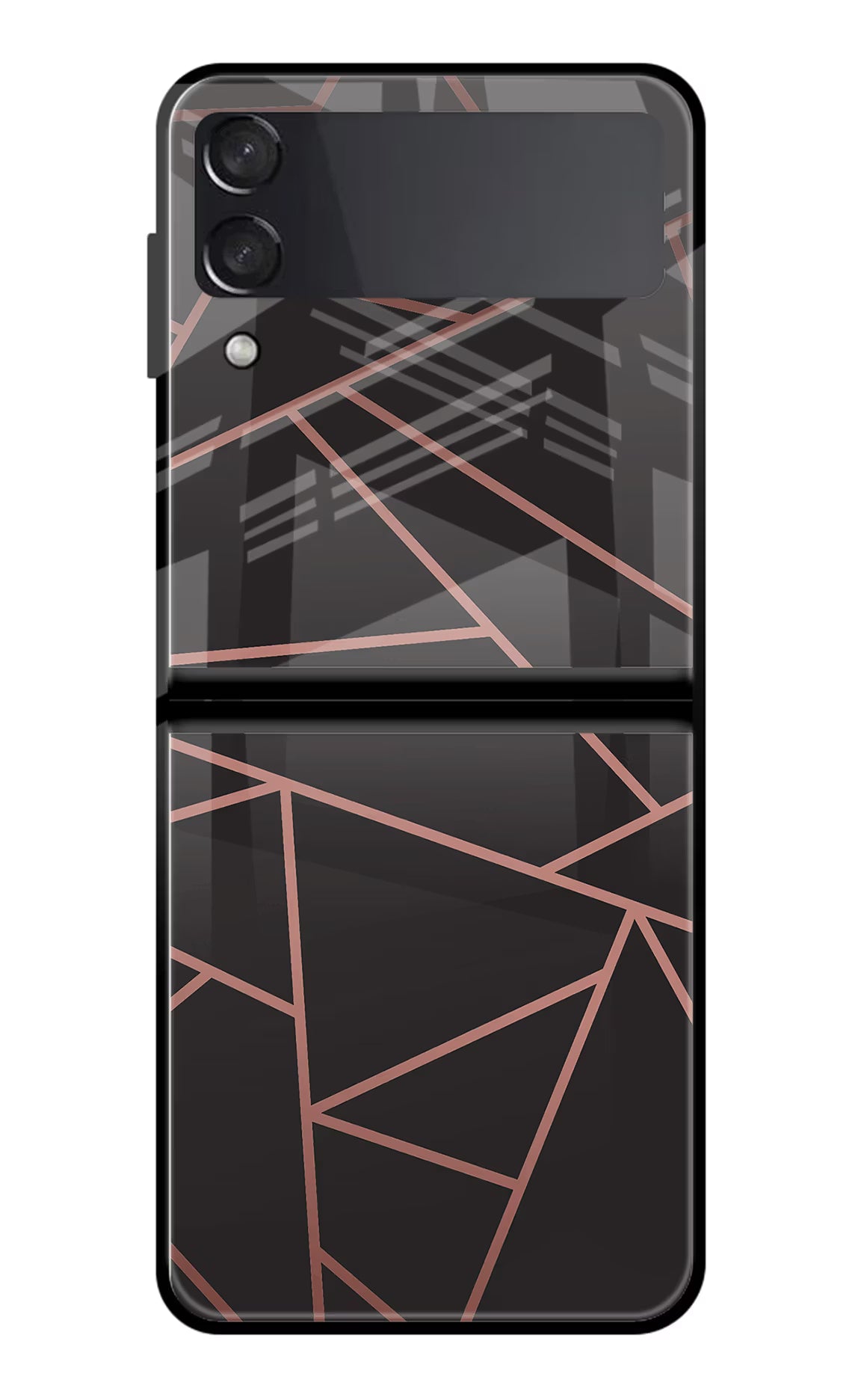 Geometric Pattern Samsung Galaxy Z Flip4 Glass Case Back Cover by Casekaro