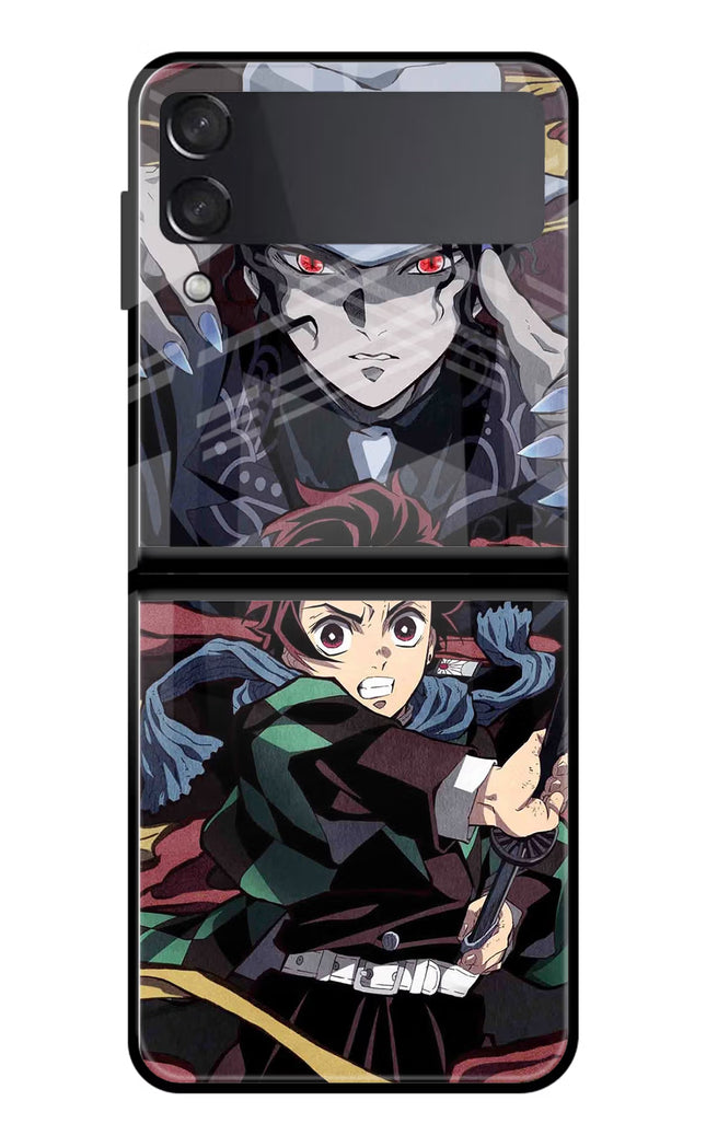 Demon Slayer Samsung Galaxy Z Flip4 Glass Case Back Cover by Casekaro