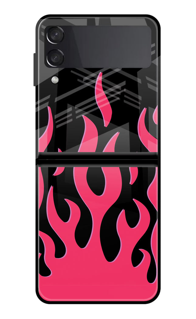 Fire Flames Samsung Galaxy Z Flip4 Glass Case Back Cover by Casekaro