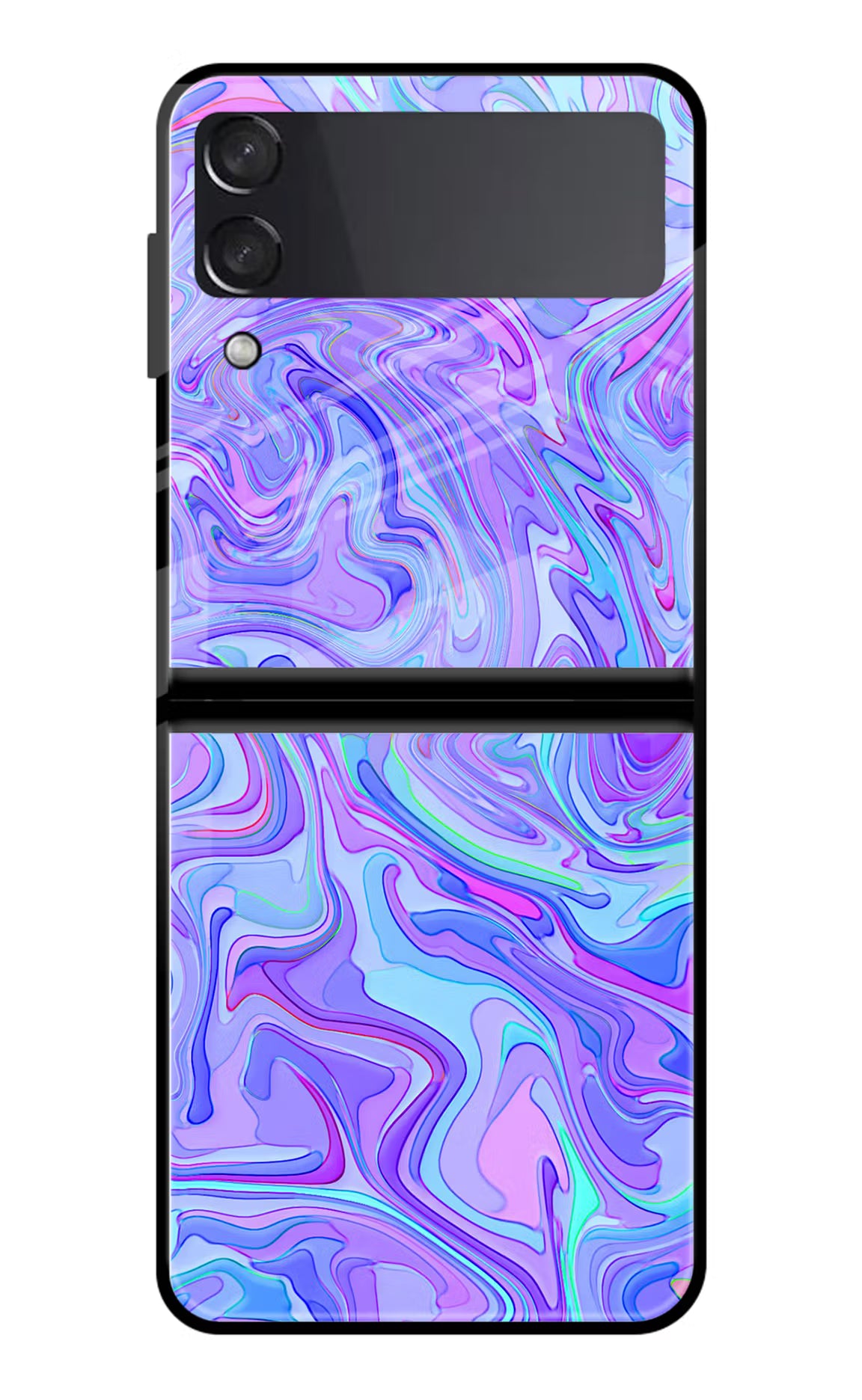 Glitter Samsung Galaxy Z Flip4 Glass Case Back Cover by Casekaro