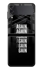 Again Again Gain Samsung Galaxy Z Flip4 Glass Case Back Cover by Casekaro