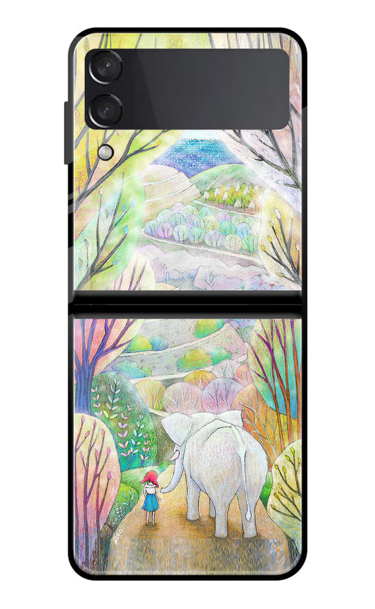 Nature Painting Samsung Galaxy Z Flip4 Glass Case