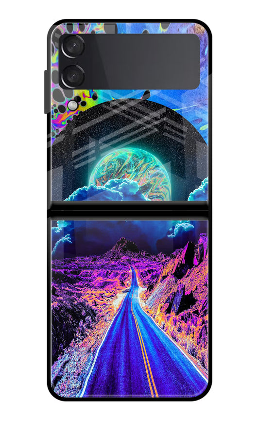 Psychedelic Painting Samsung Galaxy Z Flip4 Glass Case