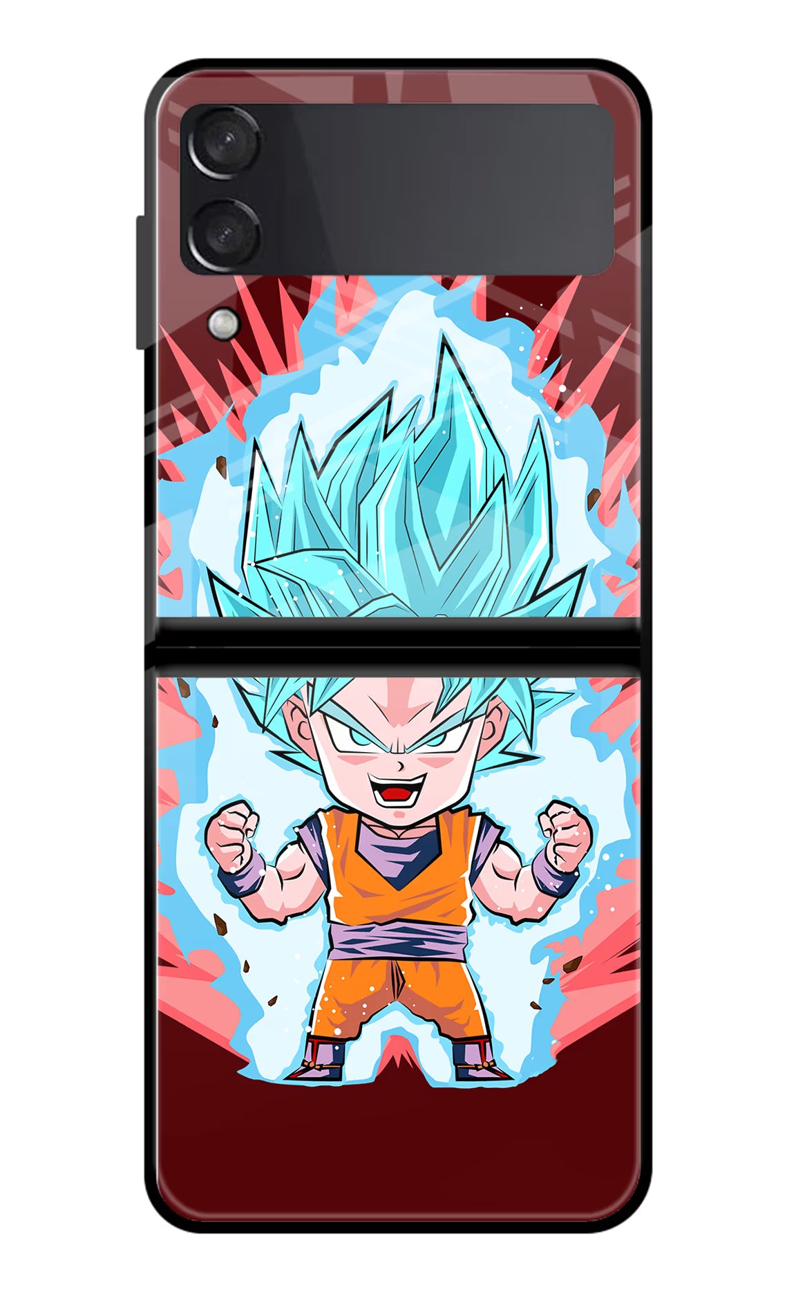 Goku Little Samsung Galaxy Z Flip4 Glass Case Back Cover by Casekaro