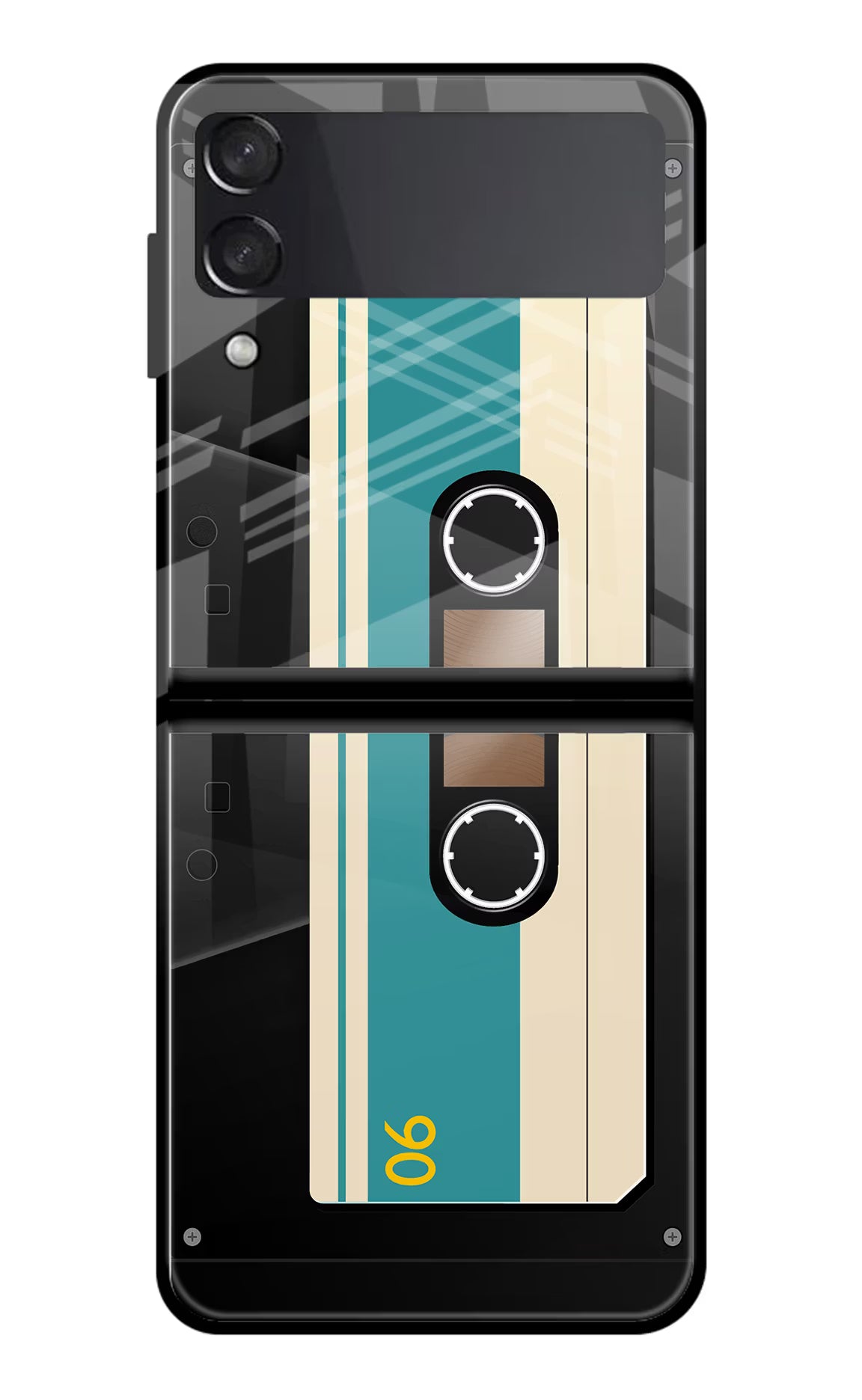 Cassette Samsung Galaxy Z Flip4 Glass Case Back Cover by Casekaro