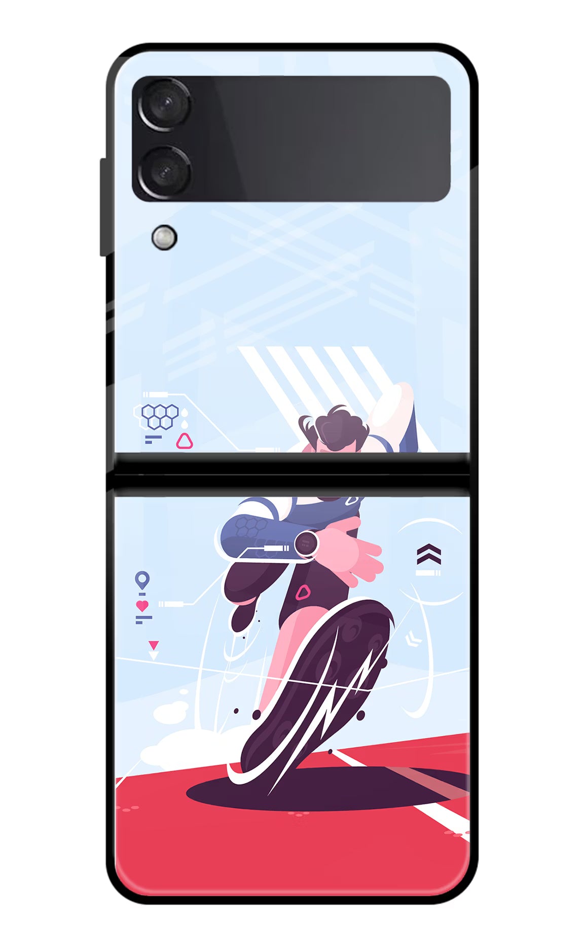 Run Pro Samsung Galaxy Z Flip4 Glass Case Back Cover by Casekaro