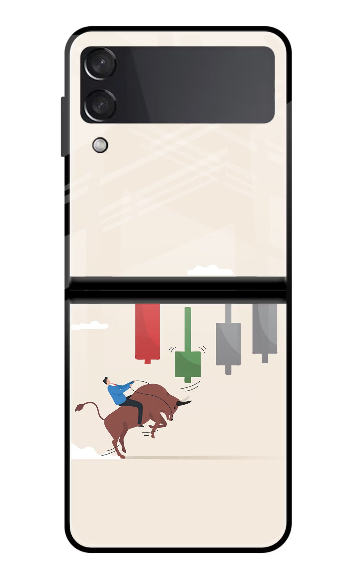 Bull Trading Momentum Samsung Galaxy Z Flip4 Glass Case Back Cover by Casekaro