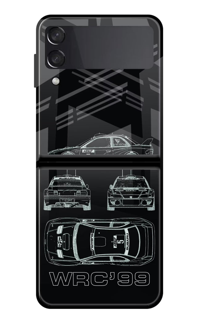 WRC'99 Samsung Galaxy Z Flip4 Glass Case Back Cover by Casekaro