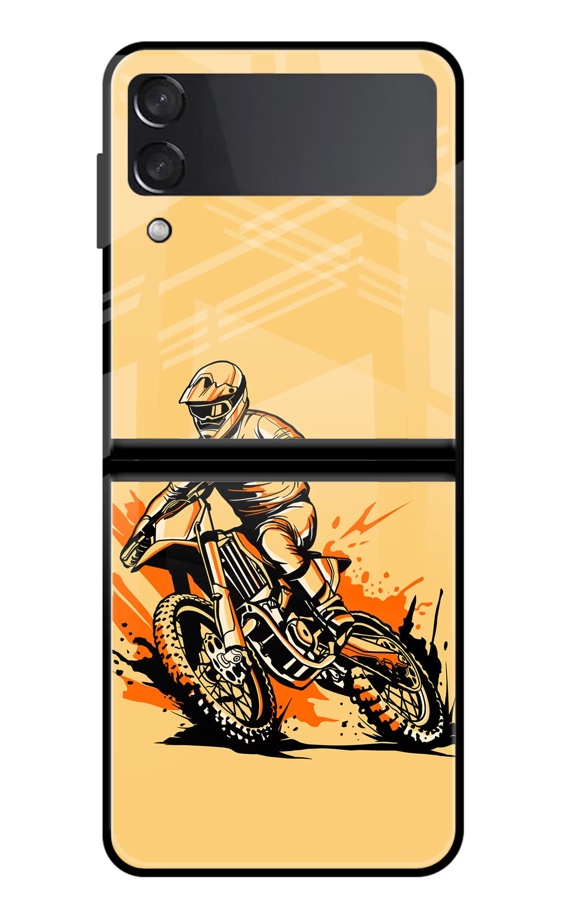 Off-Road Fury Samsung Galaxy Z Flip4 Glass Case Back Cover by Casekaro