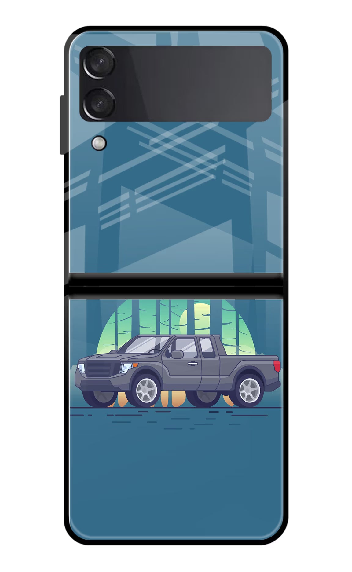 Retro Garage Vibe Samsung Galaxy Z Flip4 Glass Case