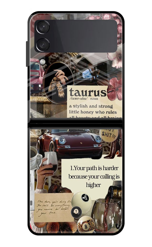 Taurus Zodiac Samsung Galaxy Z Flip4 Glass Case