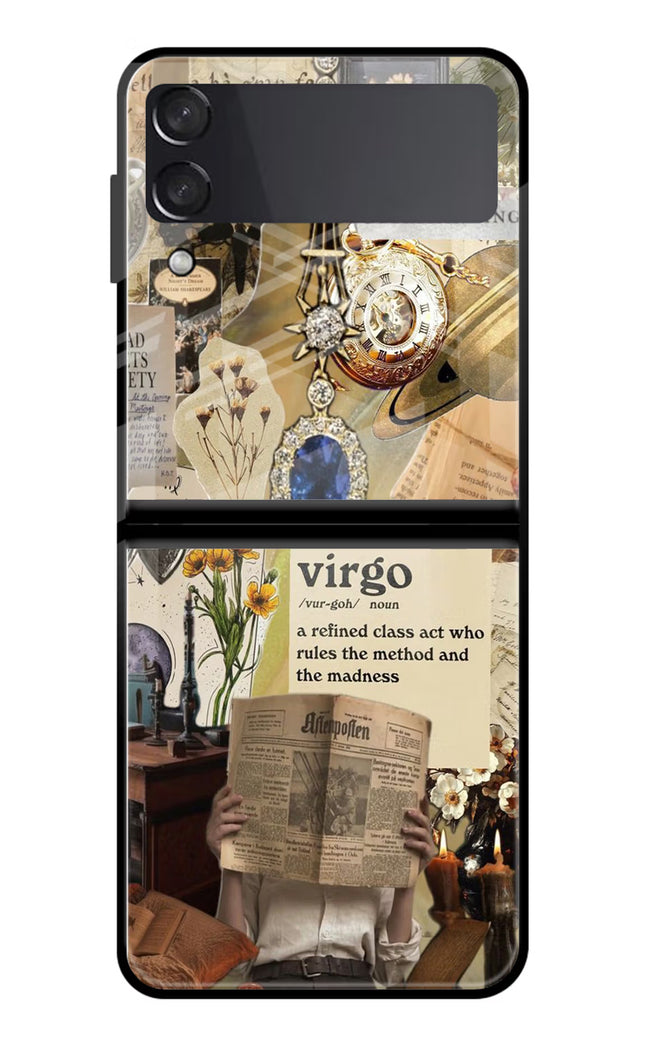 Virgo Zodiac Samsung Galaxy Z Flip4 Glass Case Back Cover by Casekaro