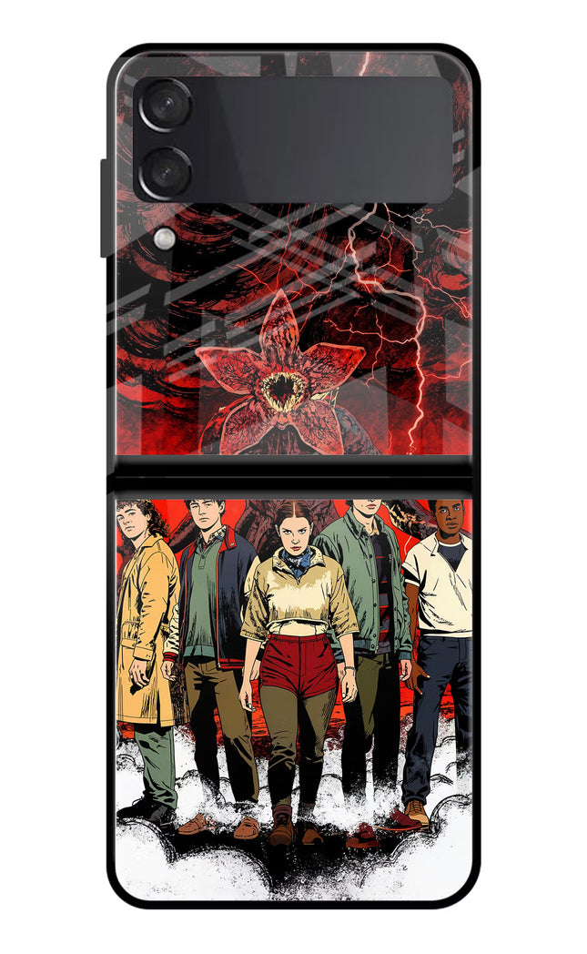 Ordinary Things Characters Samsung Galaxy Z Flip4 Glass Case Back Cover by Casekaro
