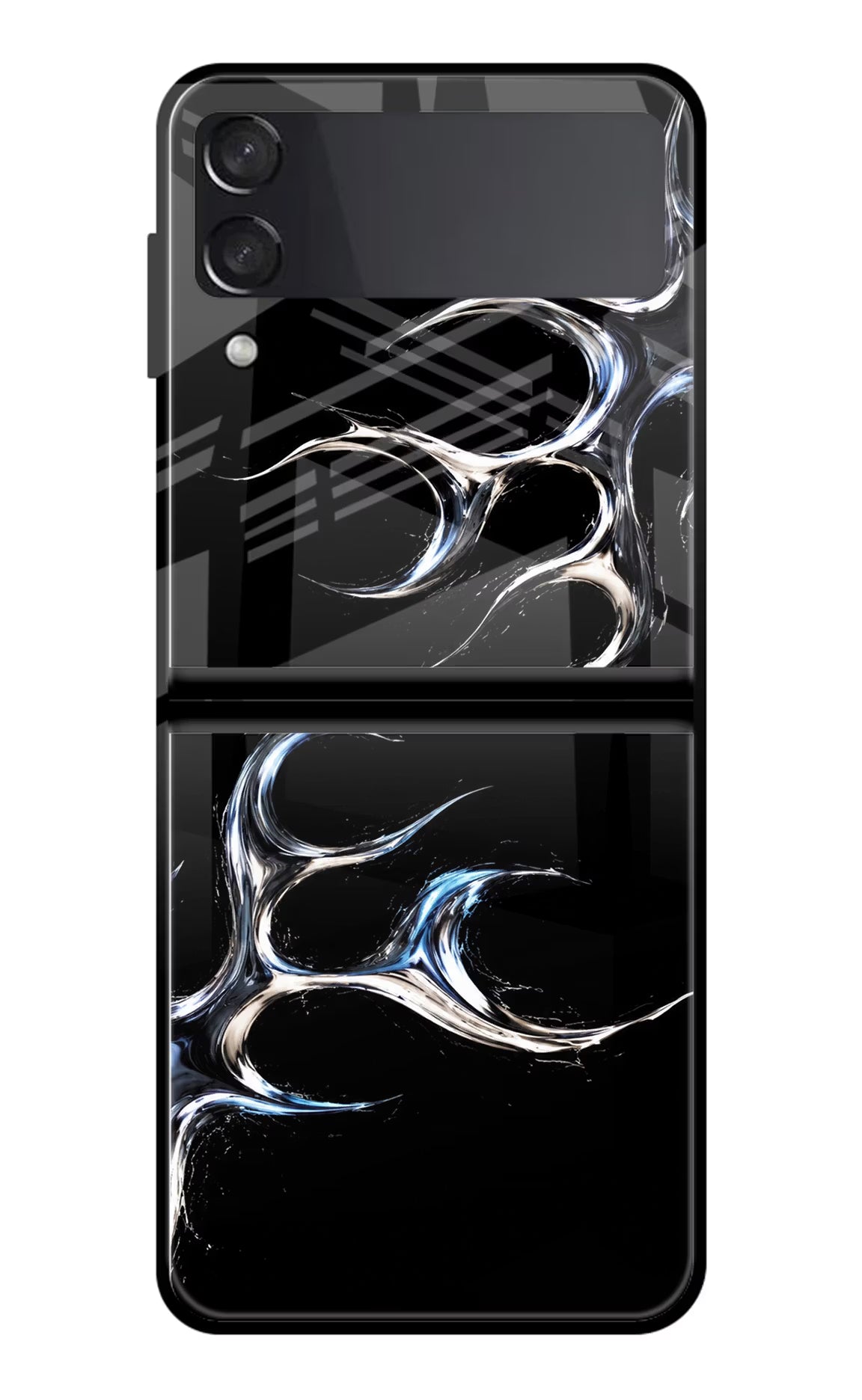 Chrome Tribal Samsung Galaxy Z Flip4 Glass Case Back Cover by Casekaro