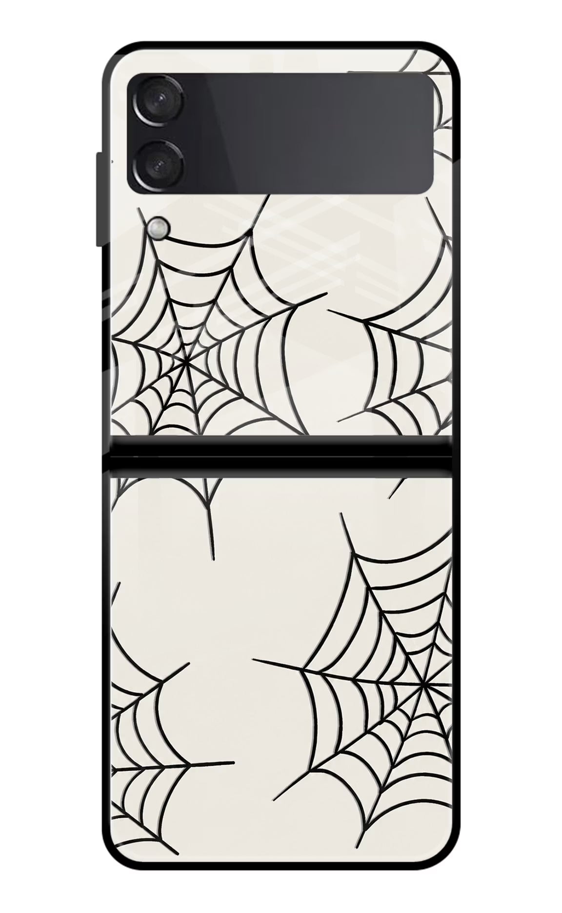Spider Web Samsung Galaxy Z Flip4 Glass Case Back Cover by Casekaro