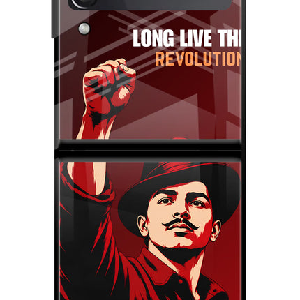 Bhagat Singh Revolution Samsung Galaxy Z Flip4 Glass Case