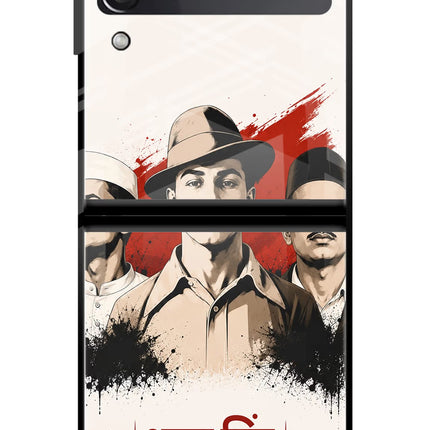 Bhagat Singh Trio Samsung Galaxy Z Flip4 Glass Case