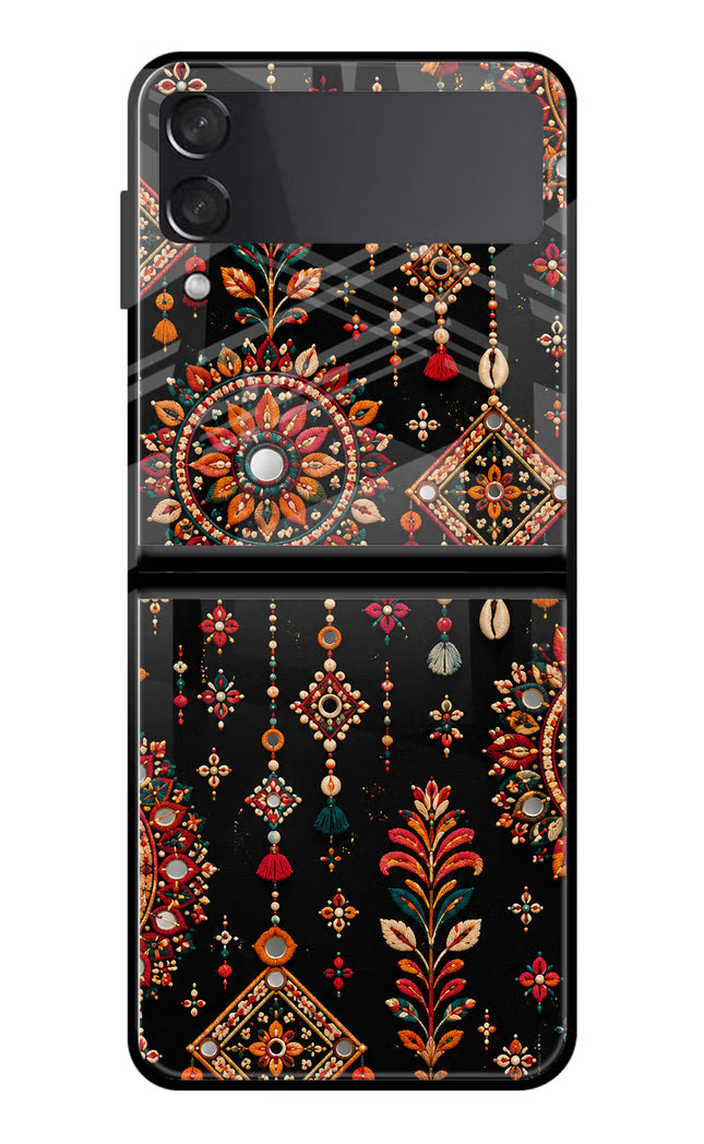 Boho Noir Samsung Galaxy Z Flip4 Glass Case Back Cover by Casekaro