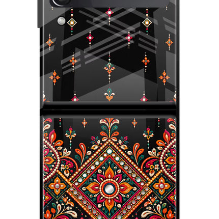 Noir Mehfil Samsung Galaxy Z Flip4 Glass Case