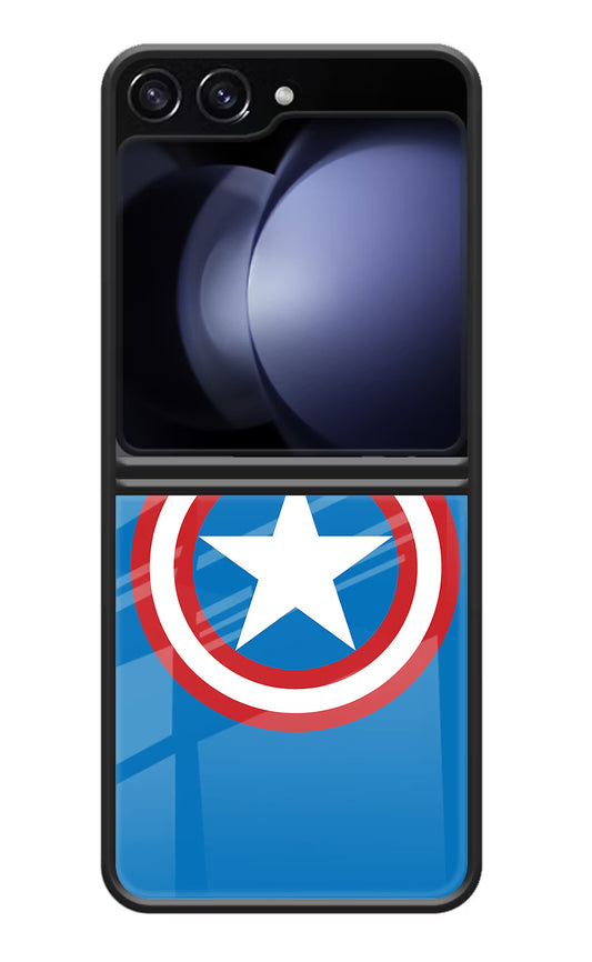 Captain America Logo Samsung Galaxy Z Flip5 Glass Case