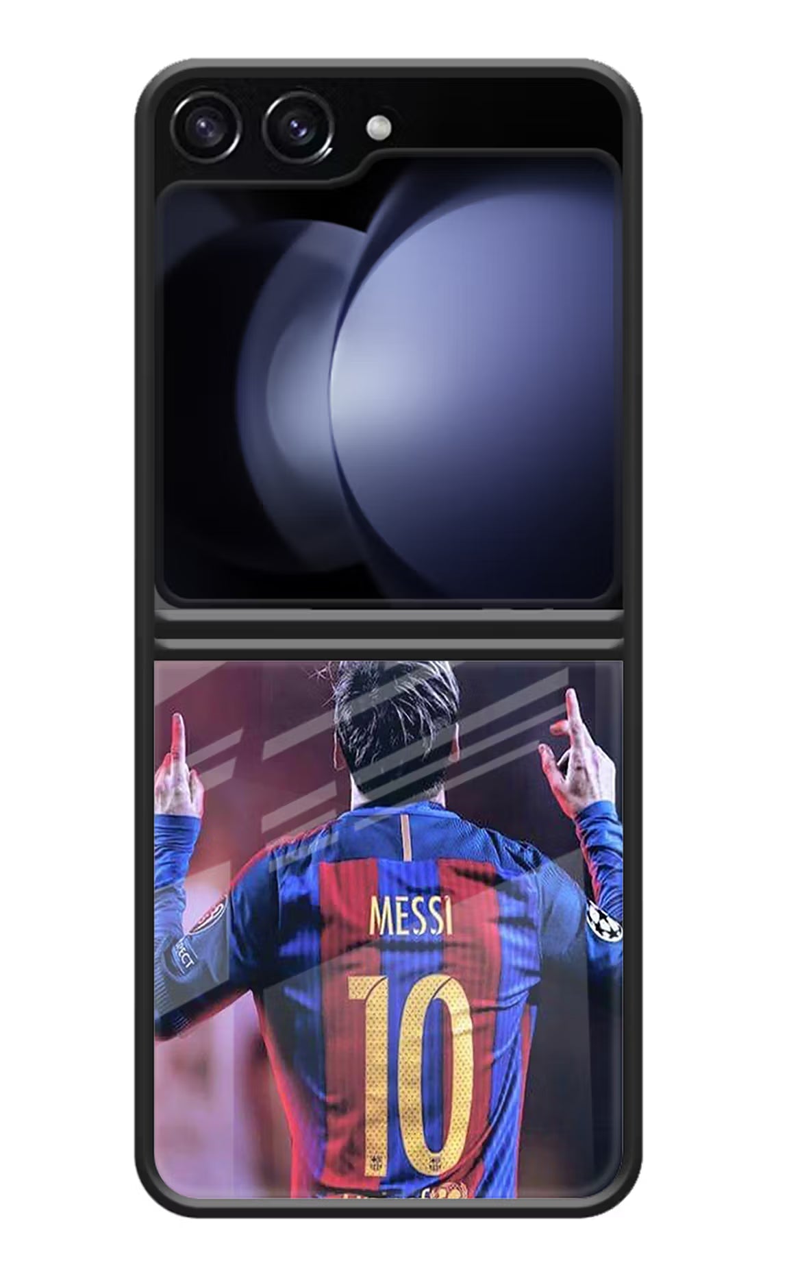 Messi Samsung Galaxy Z Flip5 Glass Case Back Cover by Casekaro