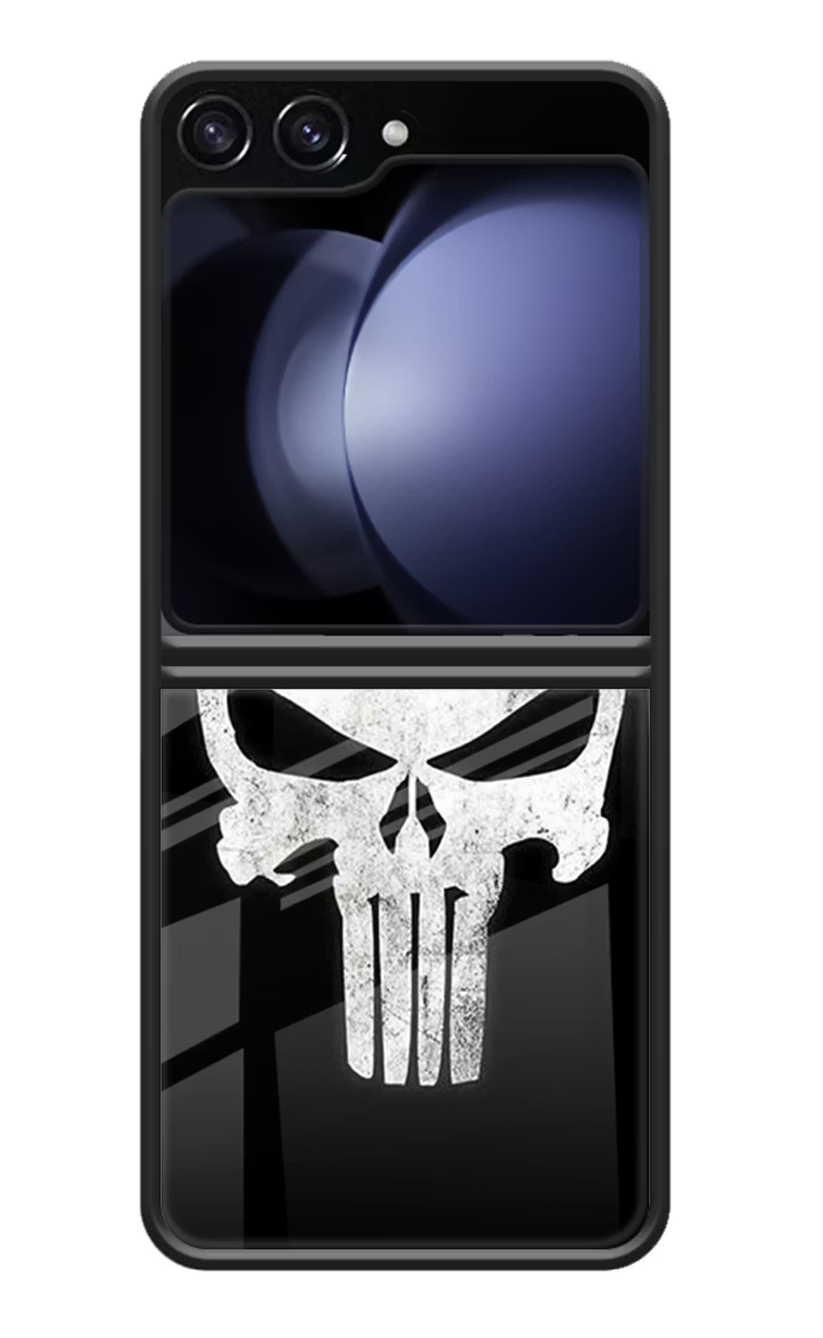 Punisher Skull Samsung Galaxy Z Flip5 Glass Case Back Cover by Casekaro