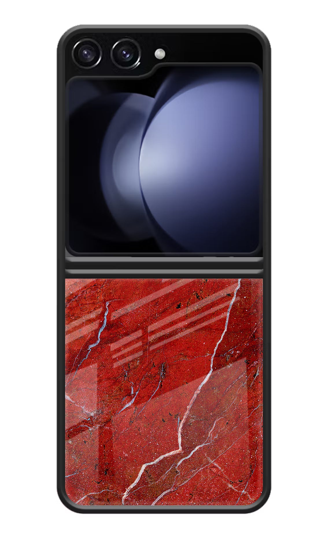 Red Marble Design Samsung Galaxy Z Flip5 Glass Case