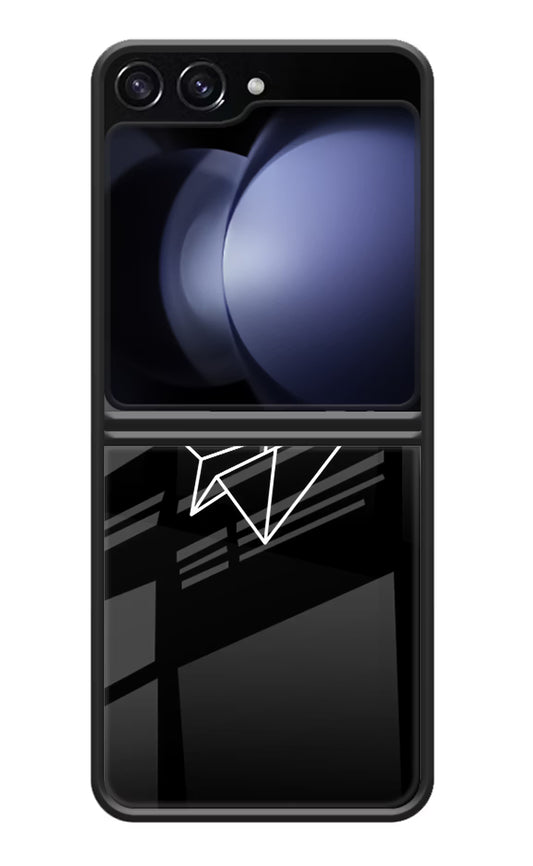 Paper Plane White Samsung Galaxy Z Flip5 Glass Case