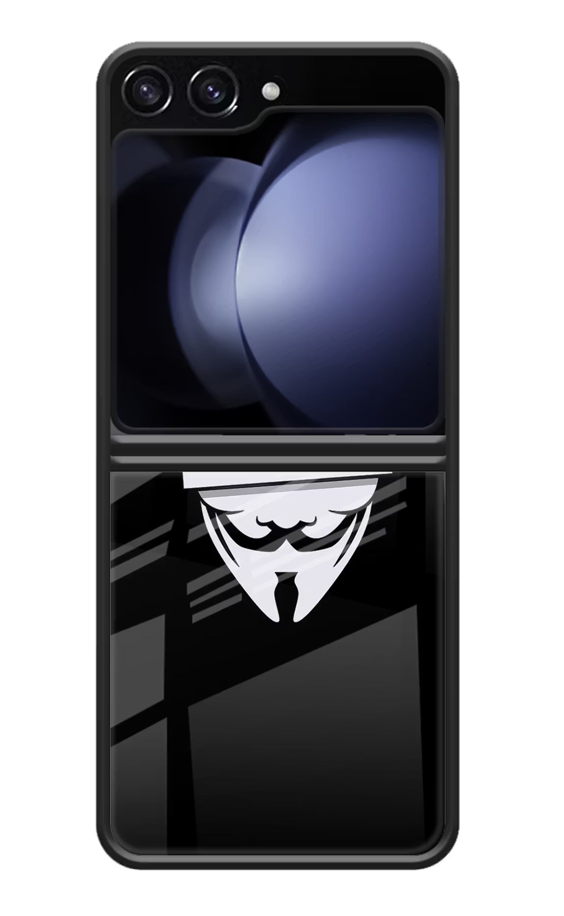 Anonymous Face Samsung Galaxy Z Flip5 Glass Case Back Cover by Casekaro