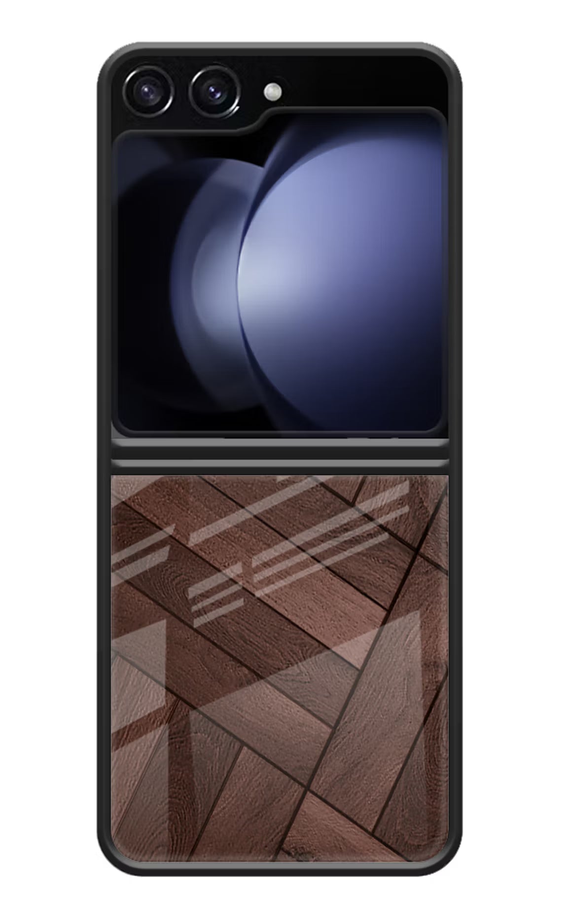 Wooden Texture Design Samsung Galaxy Z Flip5 Glass Case