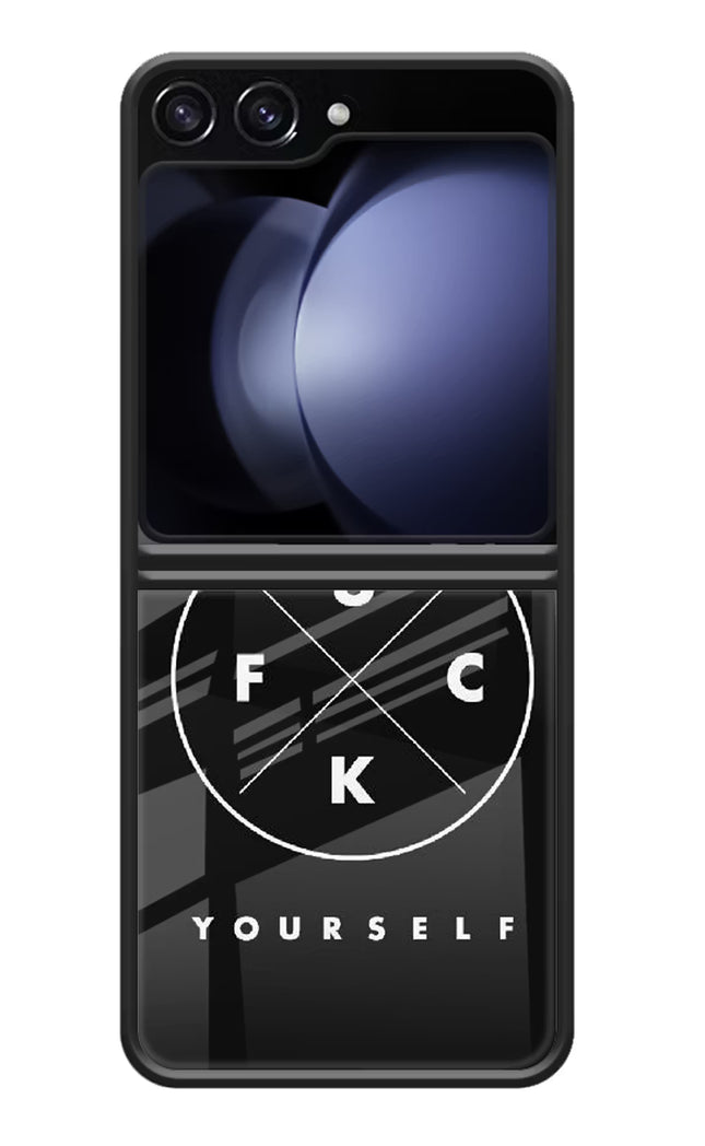 Go Fuck Yourself Samsung Galaxy Z Flip5 Glass Case Back Cover by Casekaro