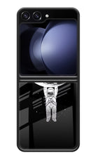 Moon Space Samsung Galaxy Z Flip5 Glass Case Back Cover by Casekaro